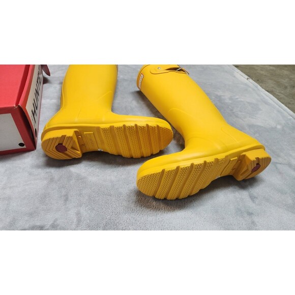 Hunter Women's Size 7M Yellow Exclusive Original Tall Boots New with Box - Picture 4 of 7